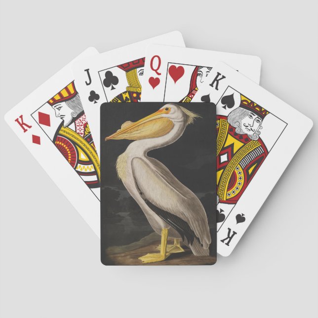 Jeu De Cartes Audubon White Pelican Bird Imprimer Vintage (dos)