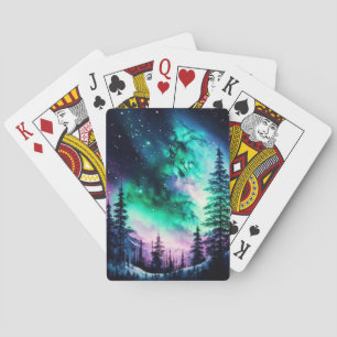 Jeu De Cartes Aurora céleste boréale Lumières nord vives