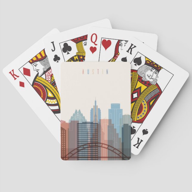 Jeu De Cartes Austin, horizon de ville du Texas | (dos)