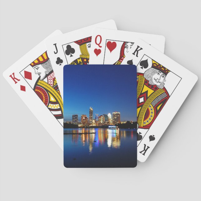 Jeu De Cartes Austin Texas Downtown Night Skyline Ladybird Lake (dos)