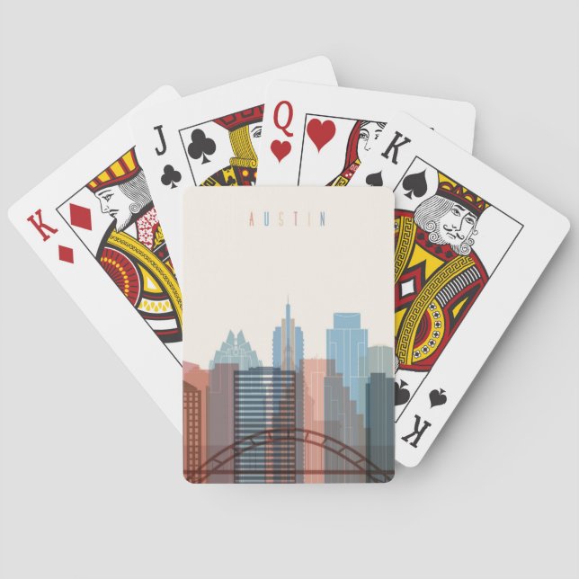 Jeu De Cartes Austin, Texas | Ville Skyline (dos)