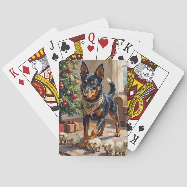 Jeu De Cartes Australian Kelpie Herding Christmas Art (dos)