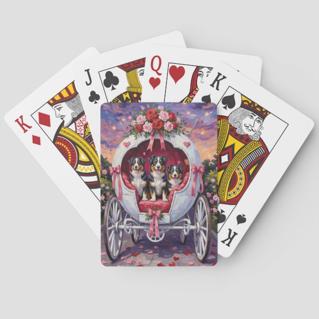 Jeu De Cartes Australian Shepherd Dog Valentine's Day  (dos)