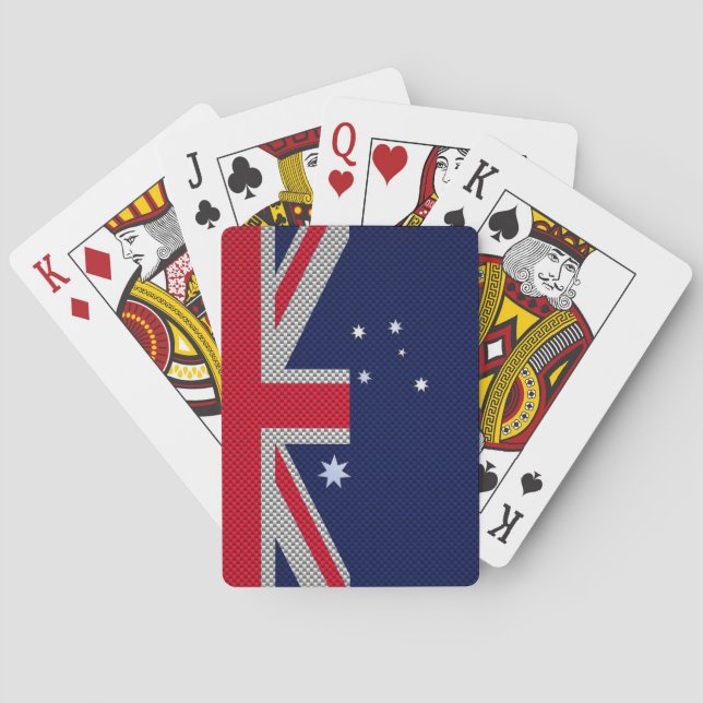 Jeu De Cartes Australie Drapeau Design en fibre de carbone Style (dos)