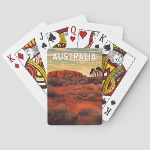 Jeu De Cartes Australie Illustration Travel Art Vintage