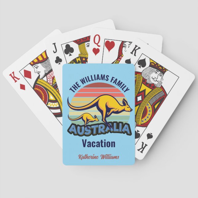 Jeu De Cartes Australie Voyage Cute Kangaroo Sunset Voyage perso (dos)