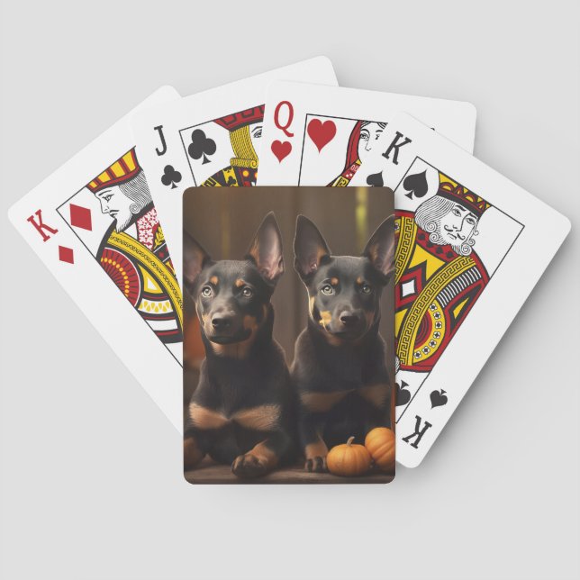 Jeu De Cartes Australien Kelpie Puppy Citrouille de plaisir d'au (dos)