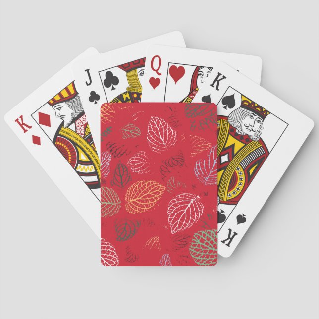 Jeu De Cartes Automne, Motif Feuille (dos)