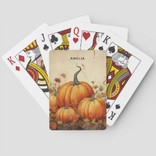 Jeu De Cartes Automne Rustique Orange Citrouille