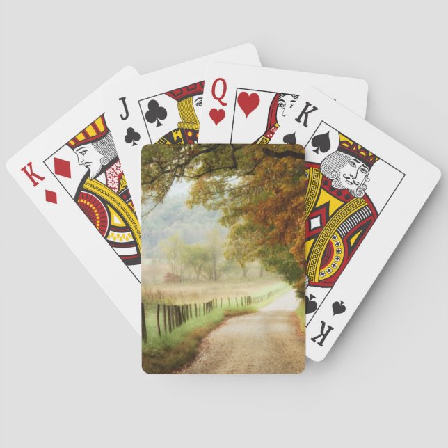 Jeu De Cartes Automne sur une route de campagne (dos)