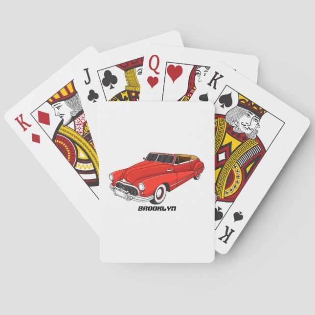 Jeu De Cartes Automobile classique rouge 1948 (dos)