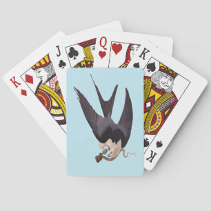 Jeu De Cartes Avaler Queue Hawk avec Serpent Vintage Audubon