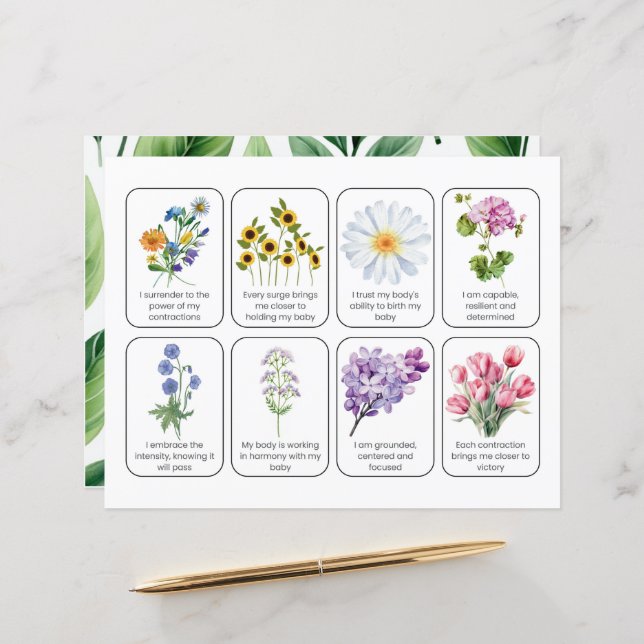 Jeu De Cartes Avec 8 Affirmations D'Enfance (Devant/Arrière en situation)