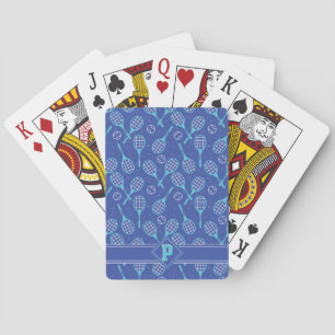 Jeu De Cartes Avec 💙 initial 🎾 motif de tennis bleu 🎾