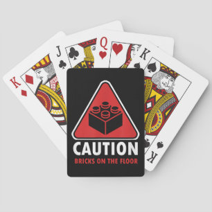 Jeu De Cartes Avertissement Drôle Attention Blocs De Constructio