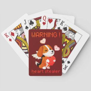 Jeu De Cartes AVERTISSEMENT ... HEART STEALER jolie chien valent