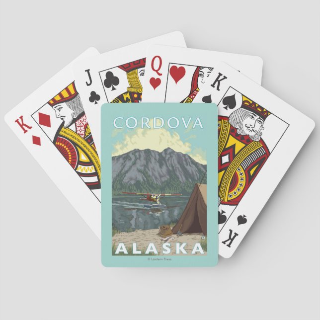 Jeu De Cartes Avion de Bush et pêche - Cordova, Alaska (dos)