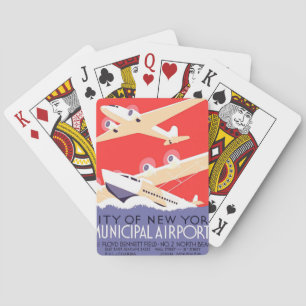 Jeu De Cartes Avion volant Vintage WPA coloré