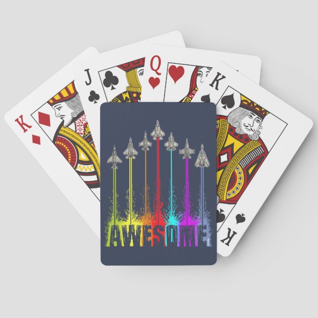 Jeu De Cartes Avions de chasse impressionnants (dos)