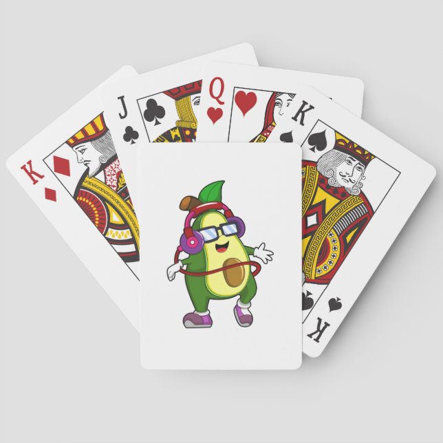 Jeu De Cartes Avocado à musique avec casque (dos)
