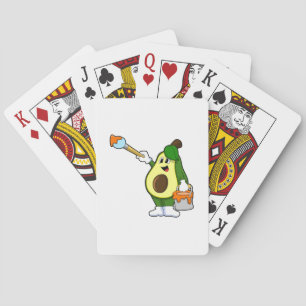 Jeu De Cartes Avocado en peintre avec pinceau