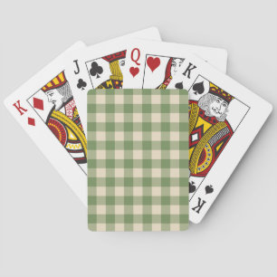 Jeu De Cartes Avocado Green Cottagecore En vichy Check Plaid