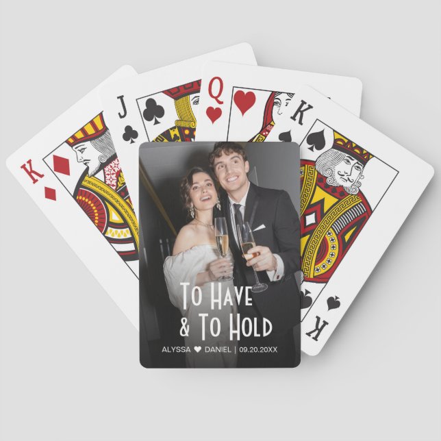 Jeu De Cartes Avoir et tenir des faveurs Photo mariage personnal (dos)