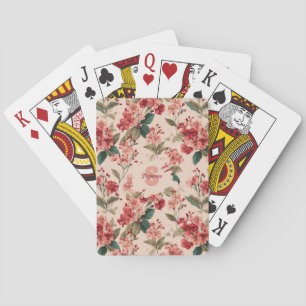 Jeu De Cartes Azalée rose vintage motif floral - Classique