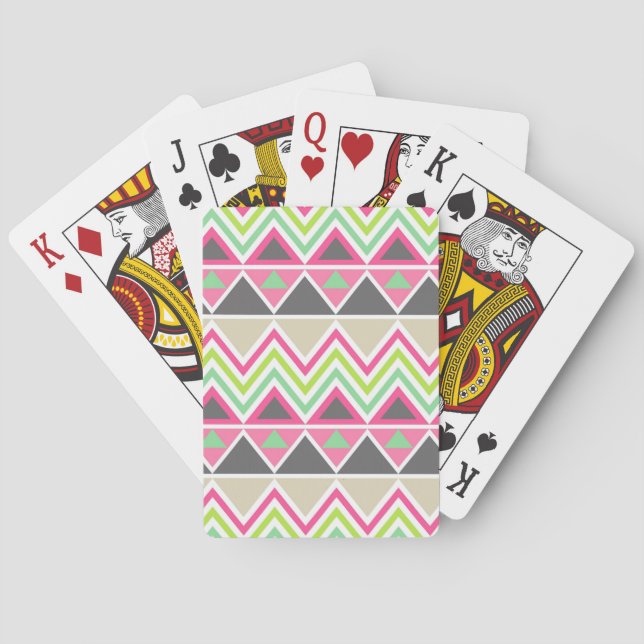 Jeu De Cartes Aztec Andes Tribal Mountains Chevron Zig Zags (dos)