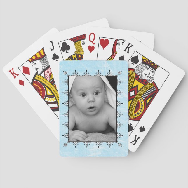 Jeu De Cartes Baby Boy Photo Customisée Jouer aux cartes (dos)