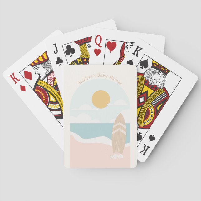 Jeu De Cartes Baby shower de plage Surboard (dos)