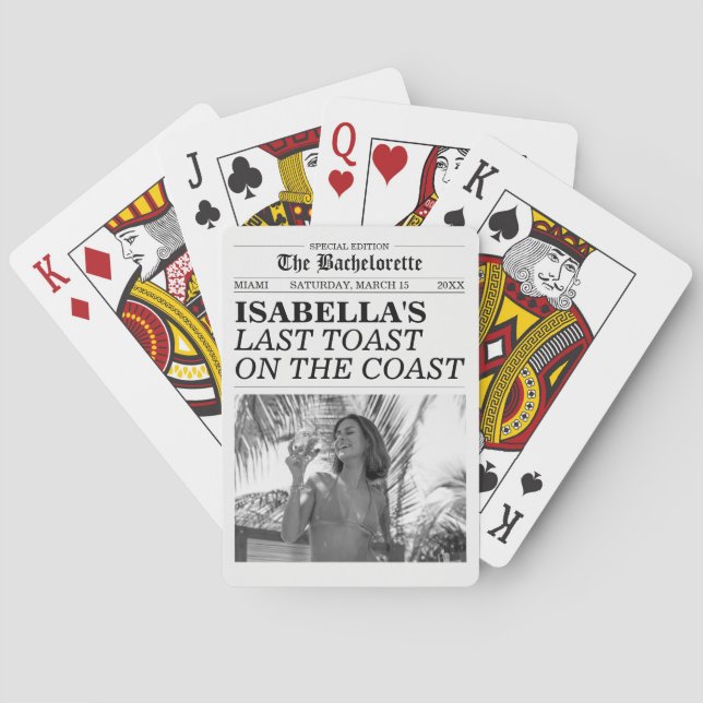 Jeu De Cartes Bachelorette Newspaper Last Toast On The Coast  (dos)