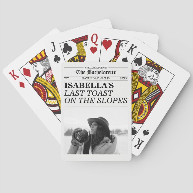 Jeu De Cartes Bachelorette Newspaper Last Toast On The Slopes (dos)