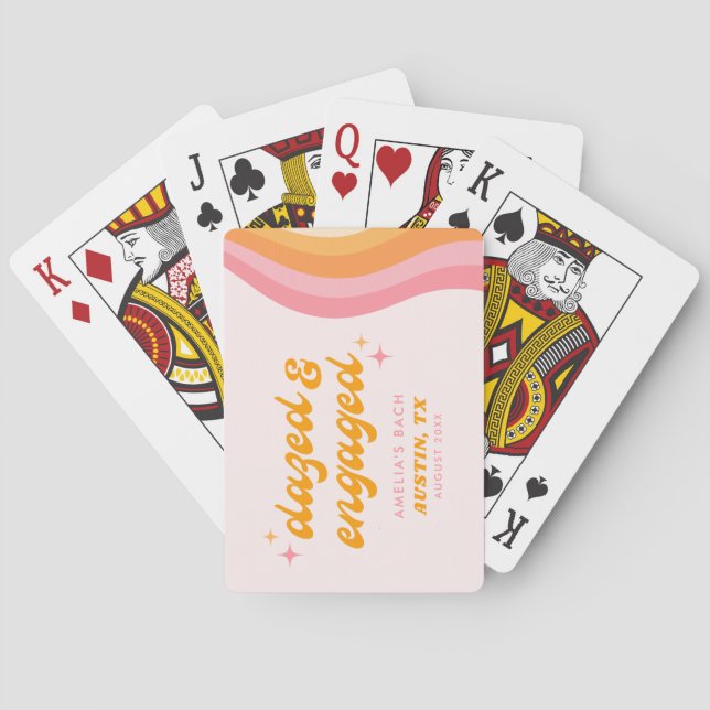 Jeu De Cartes Bachelorette rose et orange Super (dos)