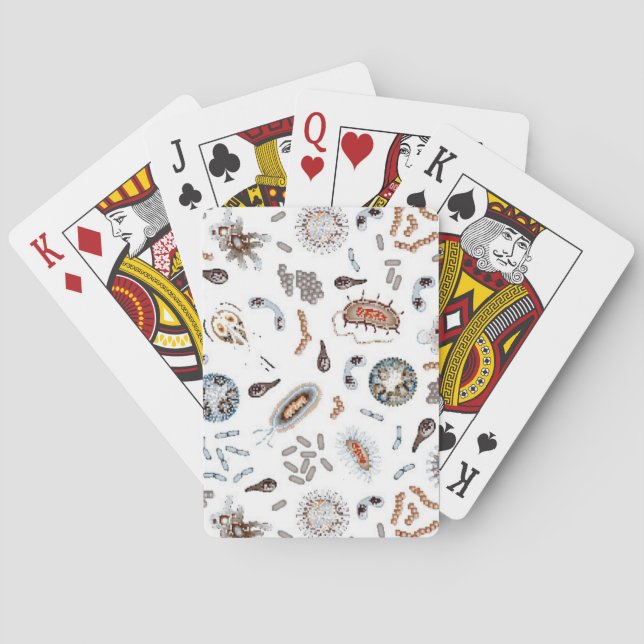 Jeu De Cartes Bactéries et motif de virus (dos)