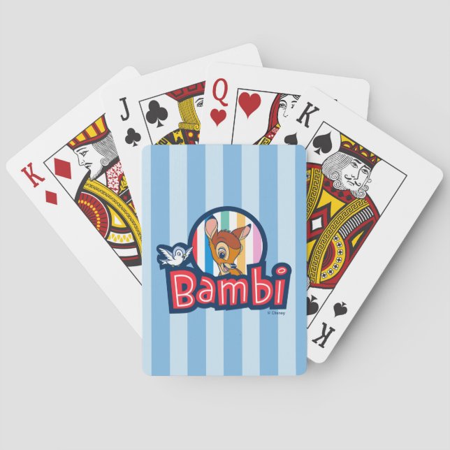 Jeu De Cartes Badge Bambi rayé Lecture Cartes (dos)