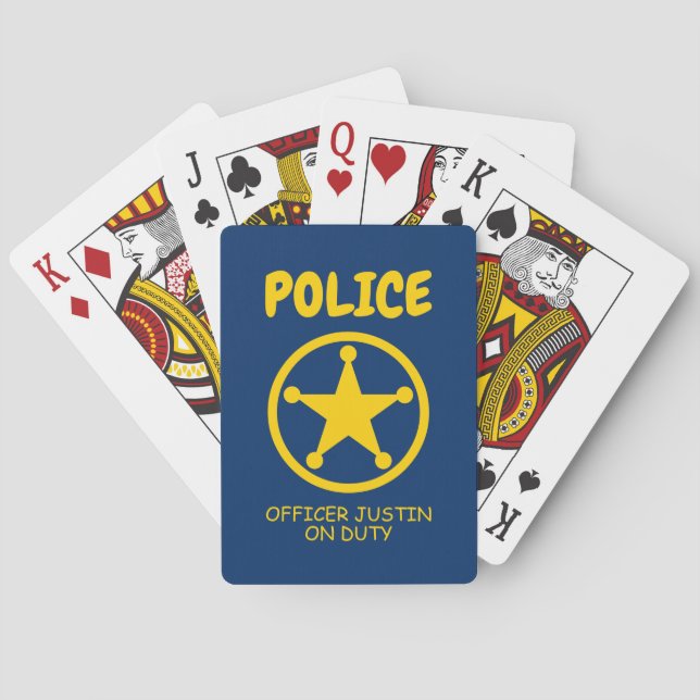 Jeu De Cartes badge jaune de l'officier de police de l'enfant no (dos)