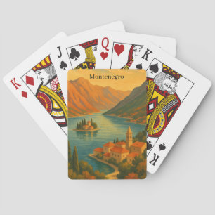Jeu De Cartes Baie de Kotor Monténégro Paysage de voyage vintage