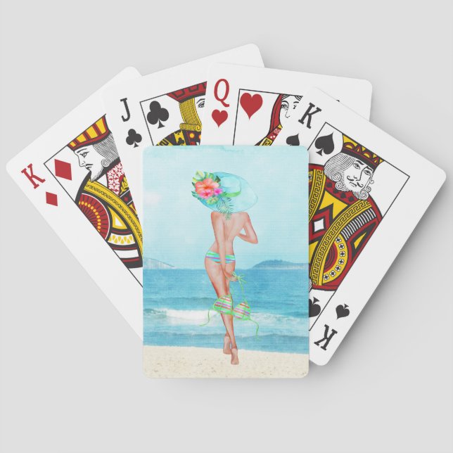 Jeu De Cartes Baigner les cartes de jeu tropicales de plage de (dos)