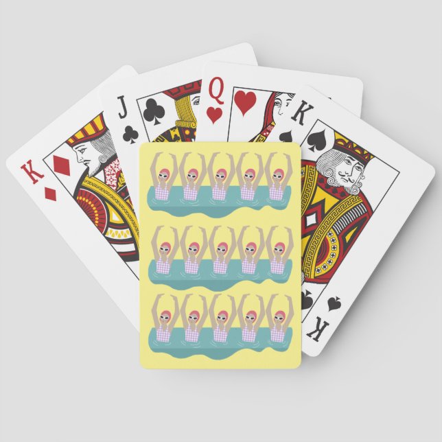 Jeu De Cartes Baigneurs artistiques | Illustration de natation a (dos)