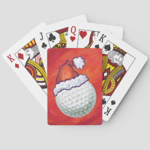 Jeu De Cartes Bal de golf à Santa Hat sur Red