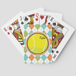 Jeu De Cartes Bal de tennis sur Jacquard coloré Motif