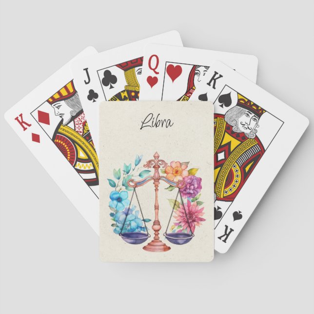 Jeu De Cartes Balance Zodiac Aquarelle (dos)
