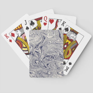 Jeu De Cartes Balayage bleu et Marbre blanc