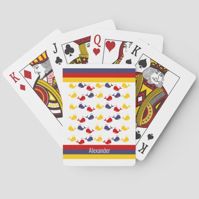 JEU DE CARTES BALEINE BLEUE ROUGE JAUNE (dos)