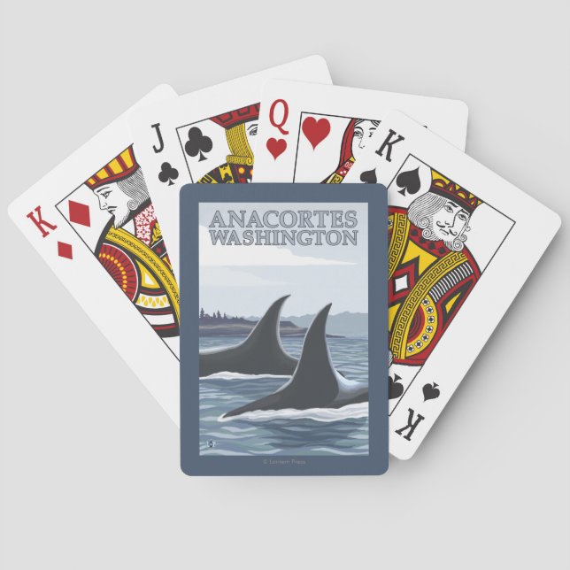 Jeu De Cartes Baleines #1 - Anacortes, Washington d'orque (dos)