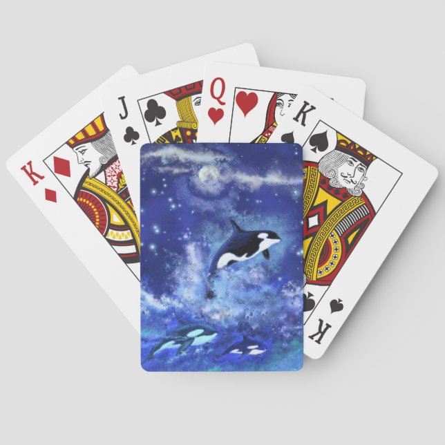 Jeu De Cartes Baleines tueuses sur la Pleine lune Jouer des cart (dos)