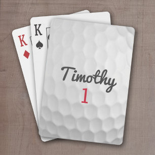 Jeu De Cartes Ball de golf Dimples avec nom noir Numéro rouge