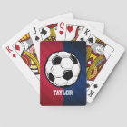 Balle de football ; rouge, blanc et bleu