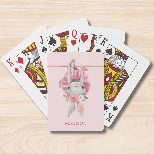 Jeu De Cartes Ballerina Rose Cute Bunny Ballet Personnalisé (Créateur téléchargé)